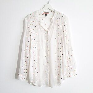 Olive Hill Embroidered Flower Button Down Shirt